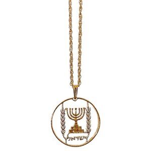 Israeli Menorah Pendant Necklace